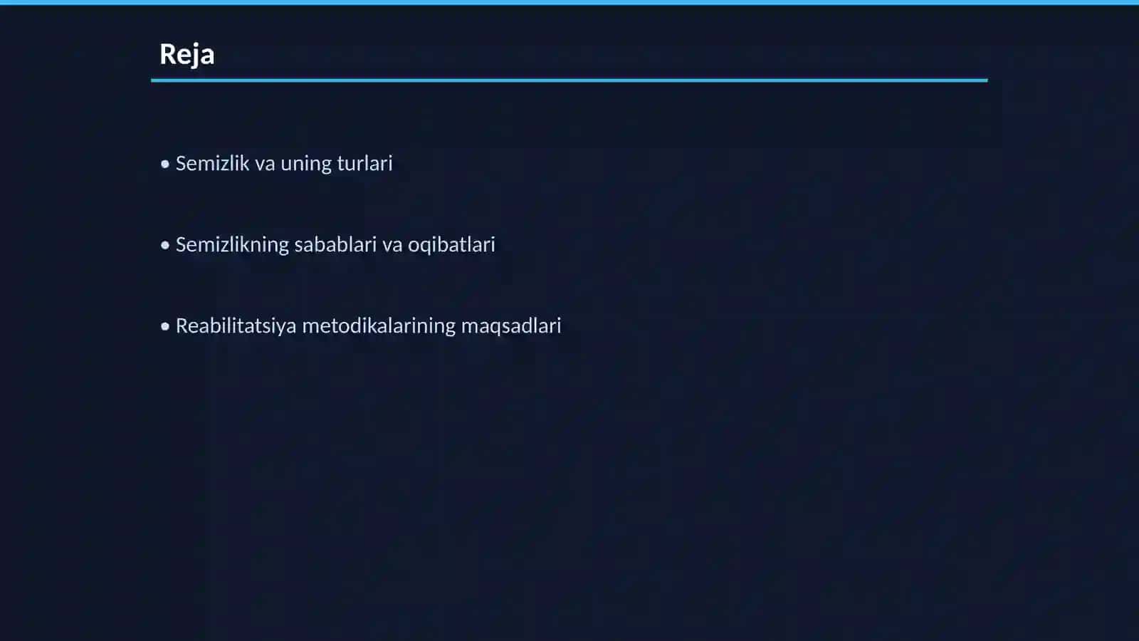 Semizlikda reabilitatsiya metodikasi 2