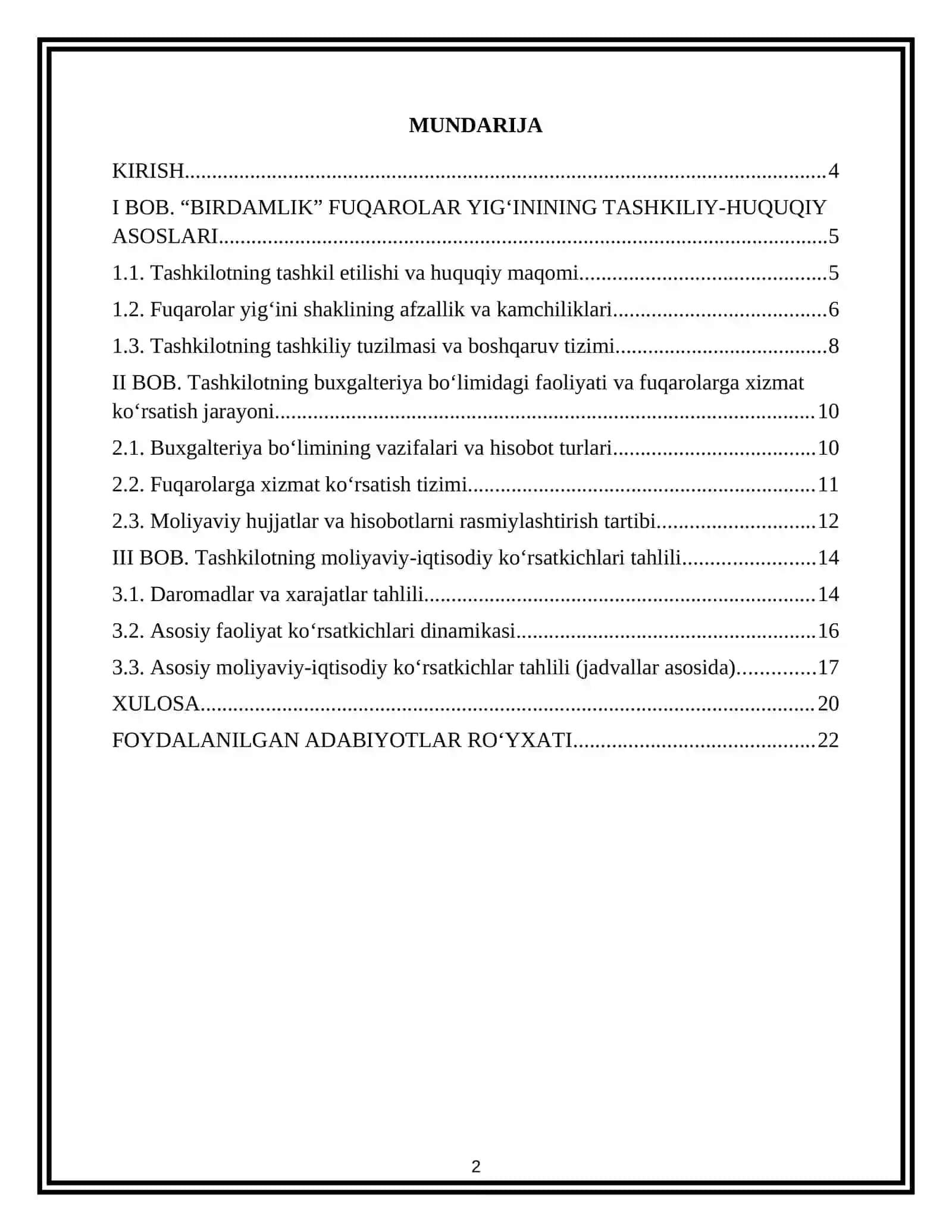 MFYDA AMALIYOTDA BOʻLGAN TALABALAR UCHUN. AMALIYOT HISOBOTI. 2