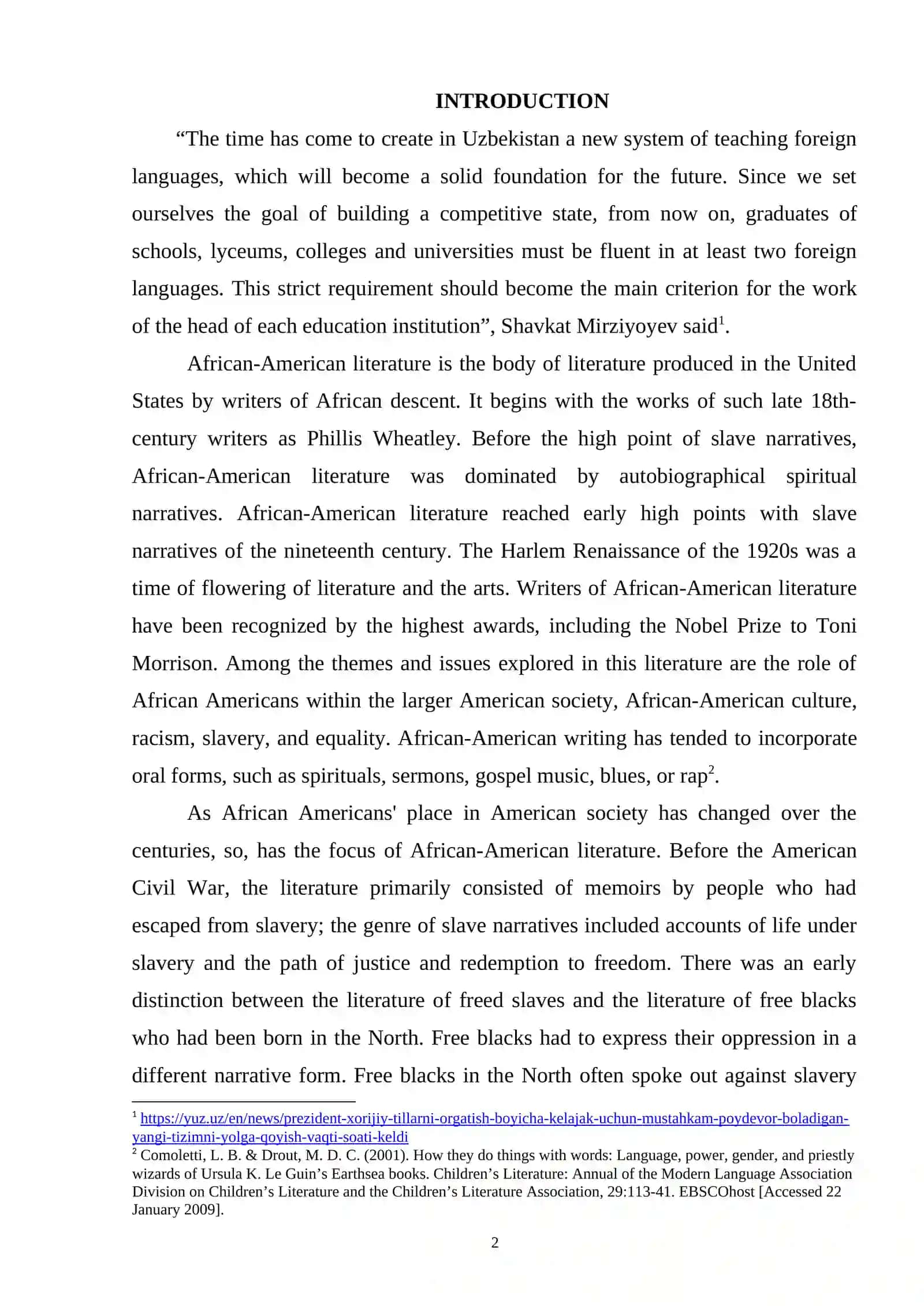 FANTASY NOVELS IN AMERICAN LITERATURE 2