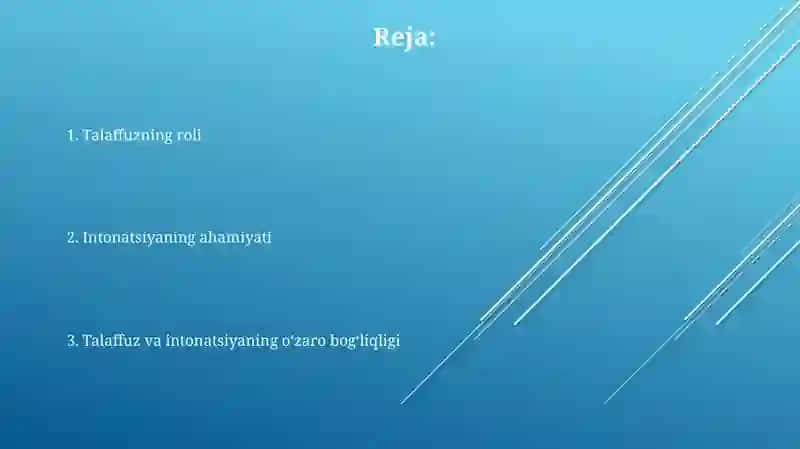 Talaffuz va ohangning nutqdagi o'rni 2