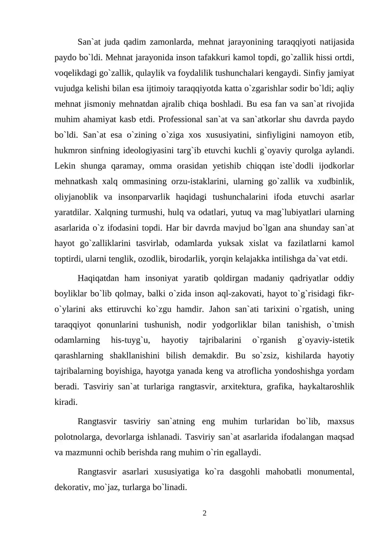 TASVIRIY SANATNING KELIB CHIQISHI 2
