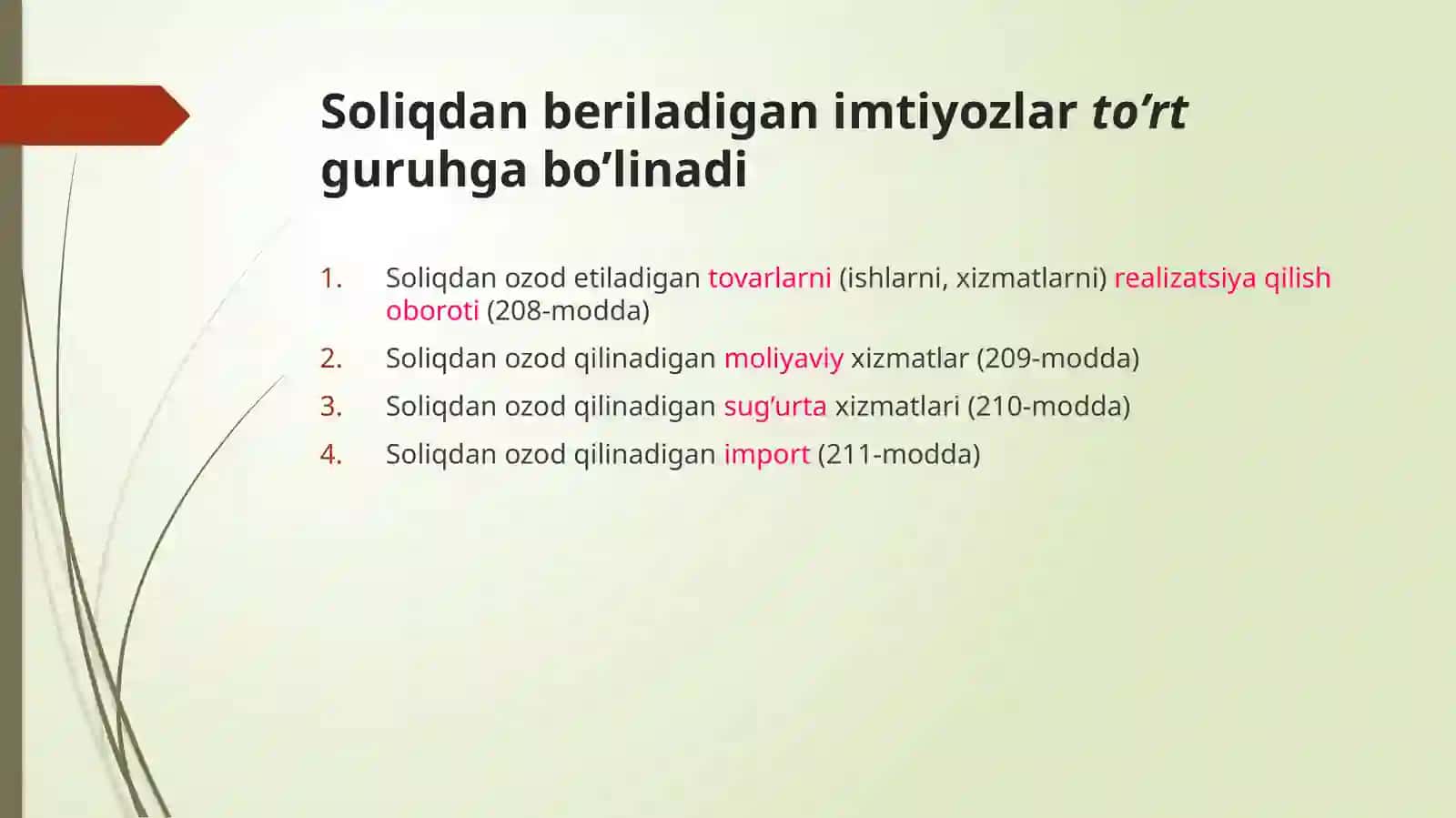 Soliq imtiyozlari 2