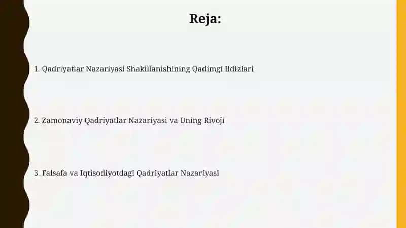 Qadriyat nazariyasining shakllanish tarixi 2