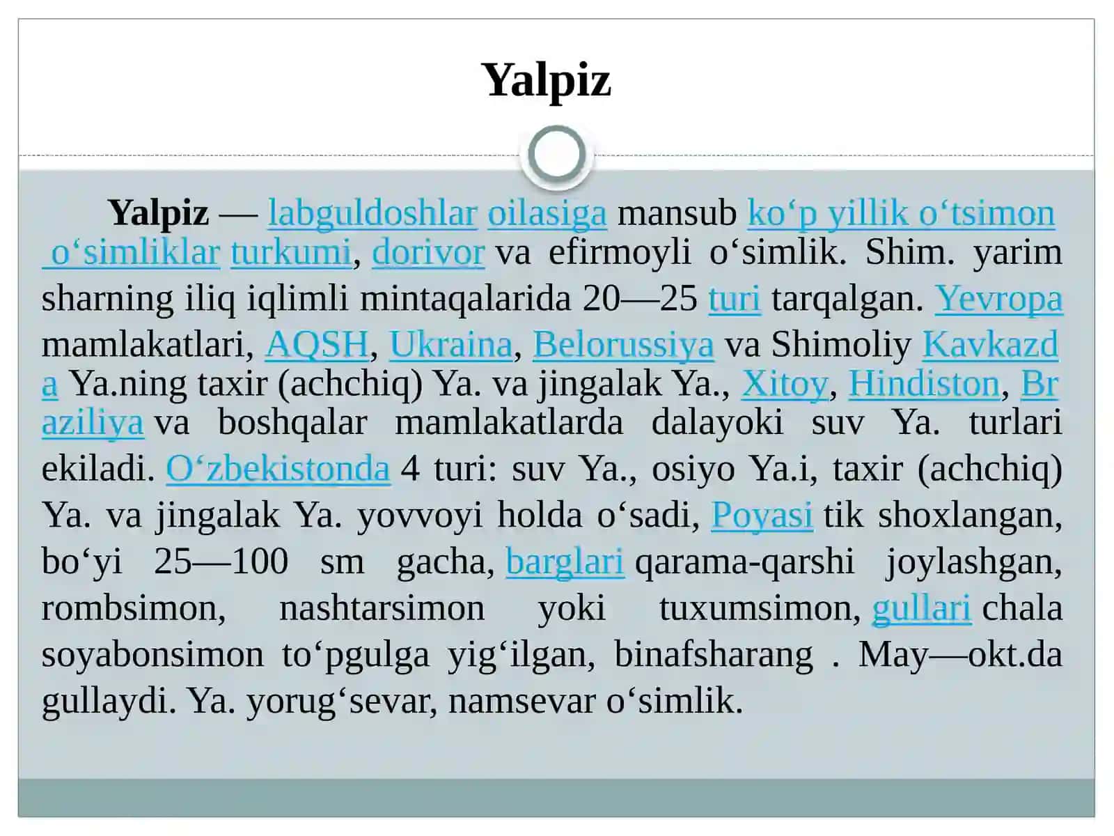 Dorivor va efir moyli o'simliklar introduksiyasi 2