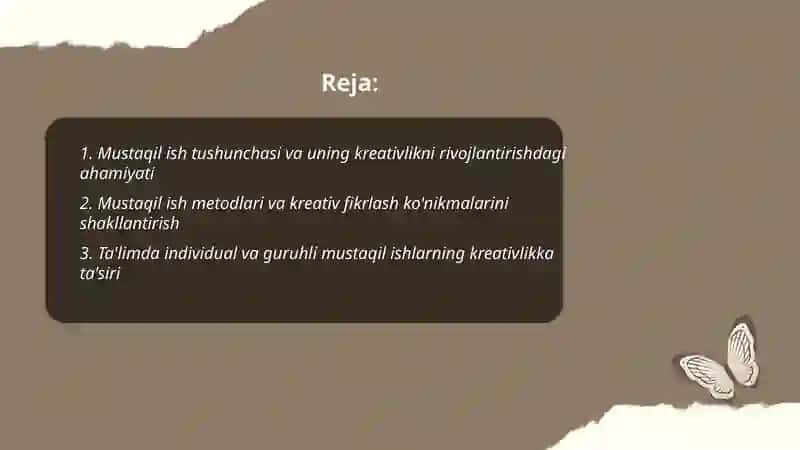 Kreativlikka o'rgatishda mustaqil ishlarning o'rni 2
