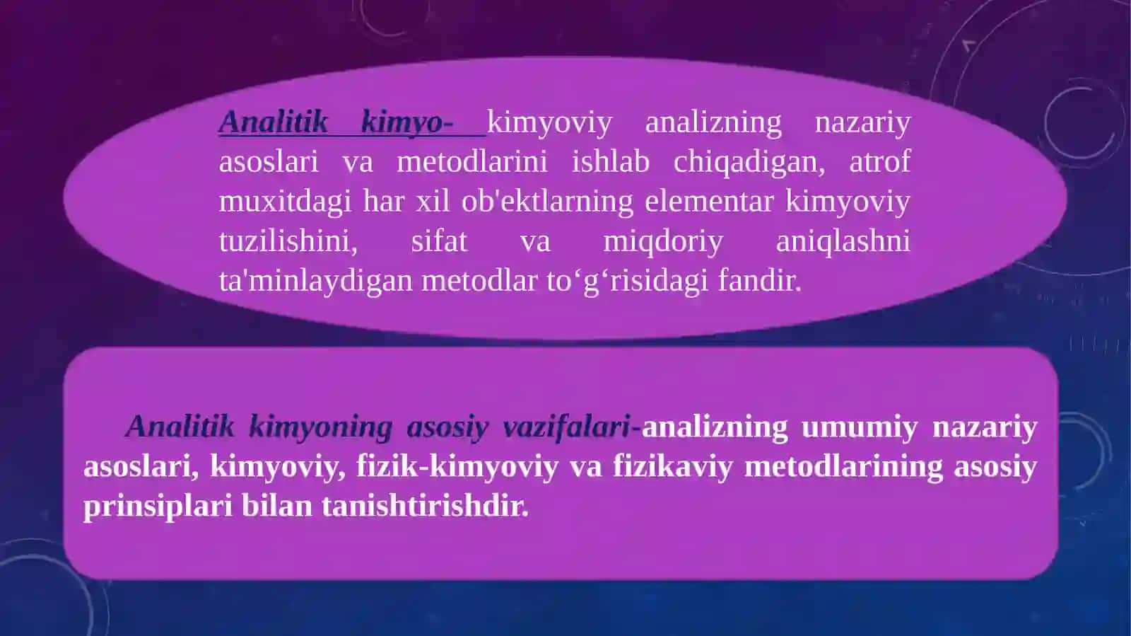 Analitik kimyo fani maqsadi va vazifalari 2