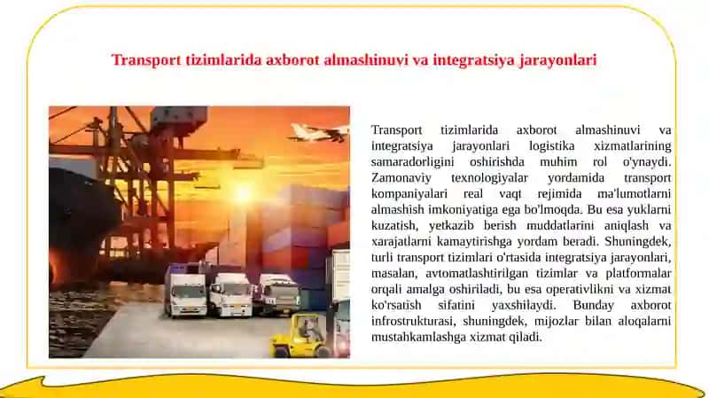 Transportda logistik xizmatlarning axborot infrotuzilmasi 2