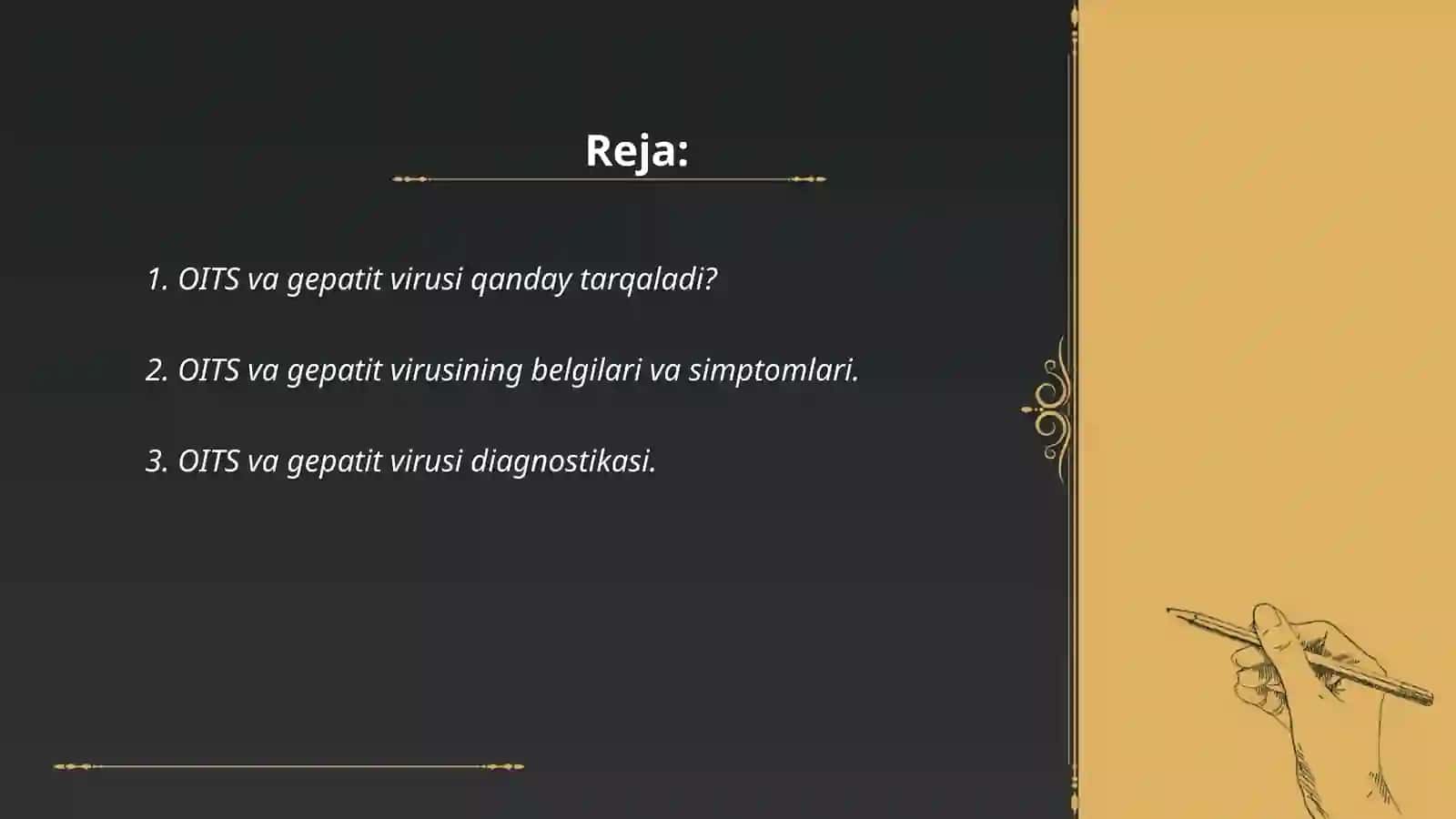 OITS va Gepatit viruslarini õrganish 2