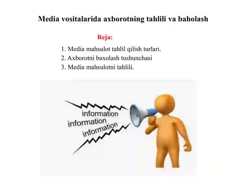 Media vositalarida axborotning tahlili va baholash 2
