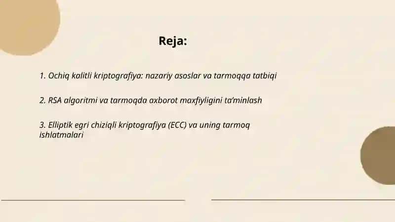 Ochiq kalitli kriptografiya 2