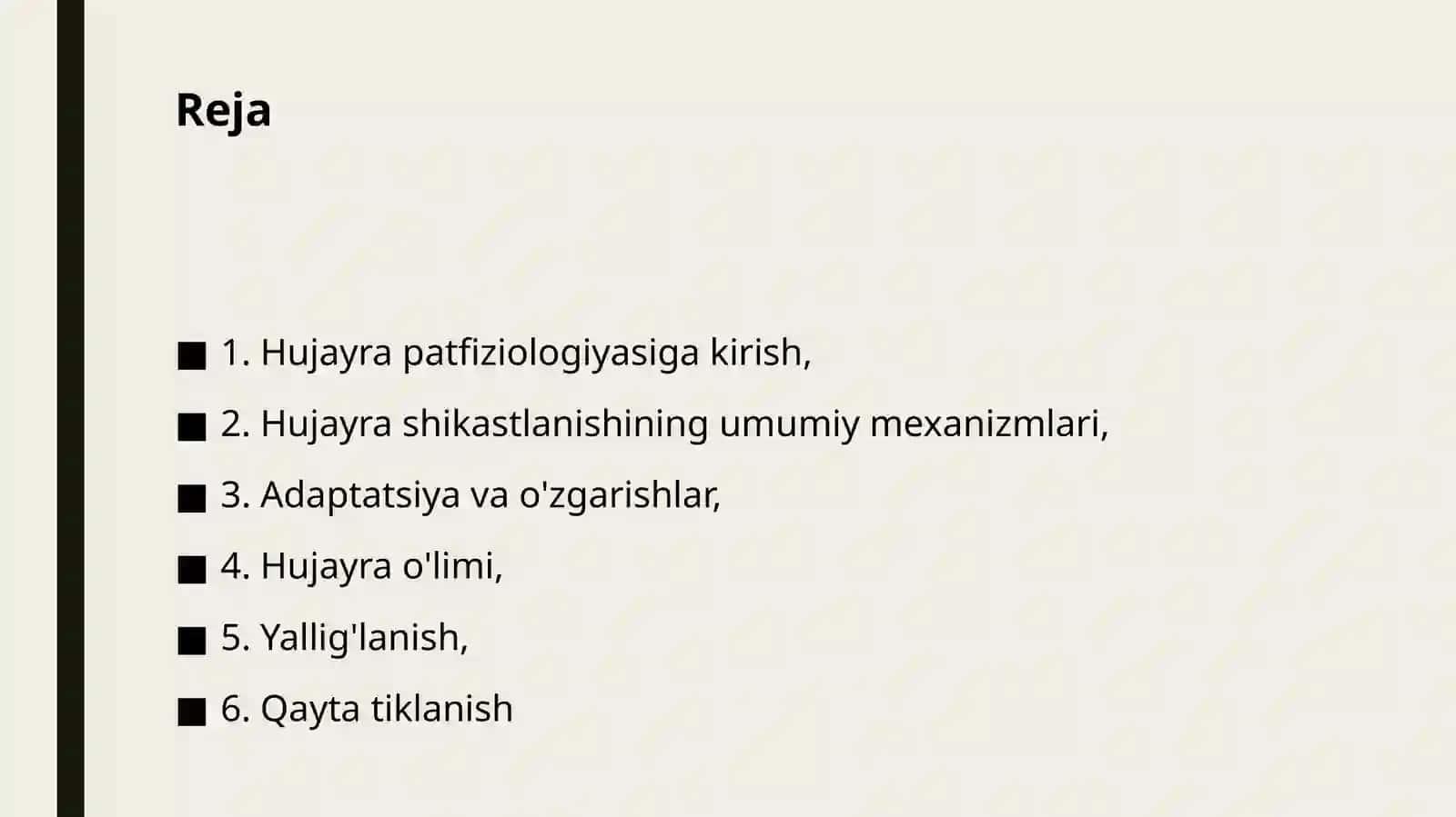 Hujayra patfiziologiyasi 2