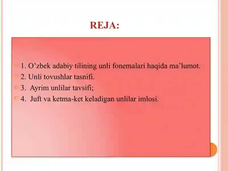 Unli tovushlarning orfoepik tamoyillari 2