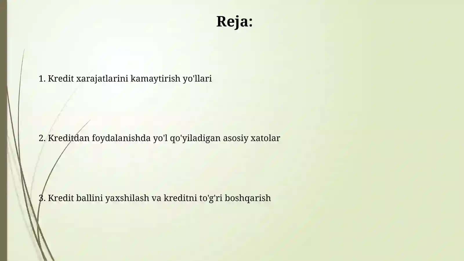 Kredit narxini kamaytirish usullari 2