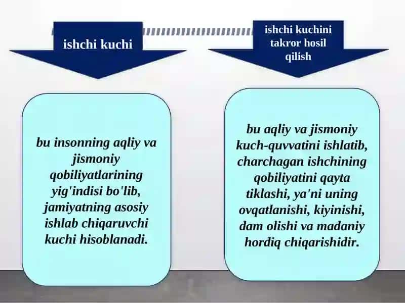 Ishchi kuchini takror ishlab chiqarish va uning xususiyatlari 2