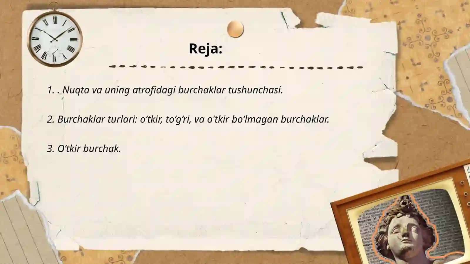 Nuqta atrofidagi burchaklar ( 5 sinf uchun) 2