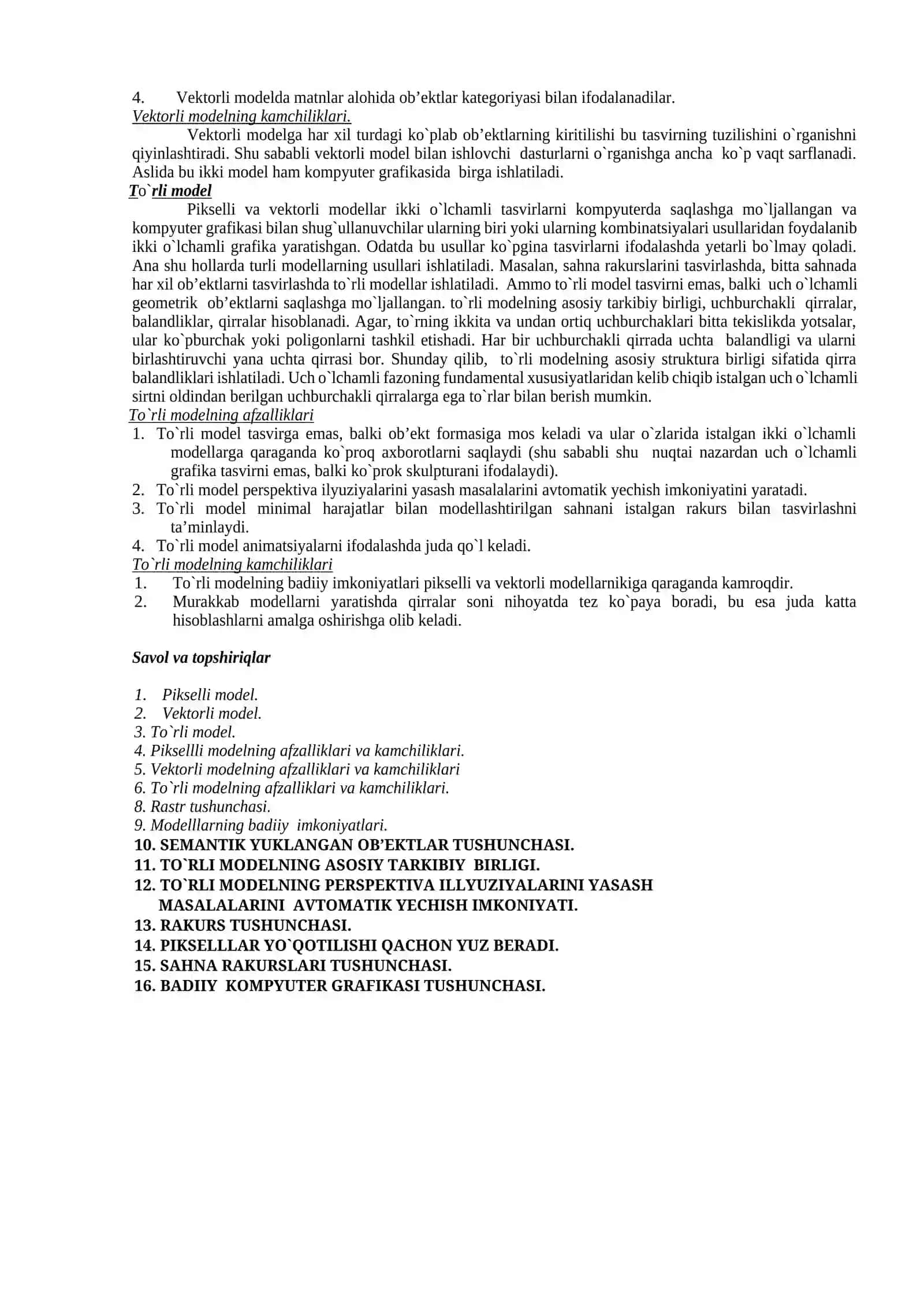 Kompyuter grafikasi turlari 2