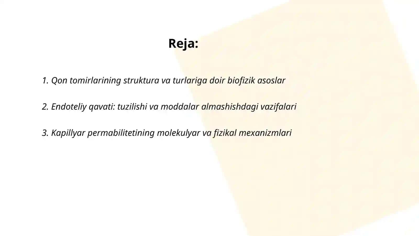 Qon tomirlari orqali moddalar almashishining biofizikaviy mexanizmi 2