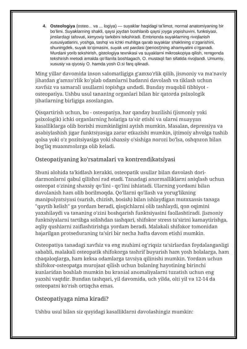 Osteologiya haqida ma’lumot 2