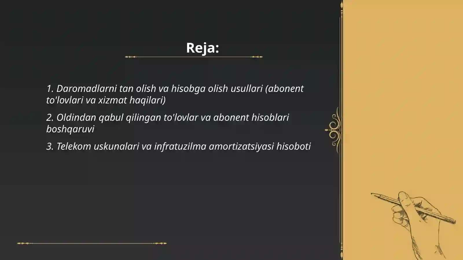Boshqa turdagi axborot telekommunikatsiya xizmatlarini ko'rsatuvchi sub'yektlarda buxgalteriya hisobi 2