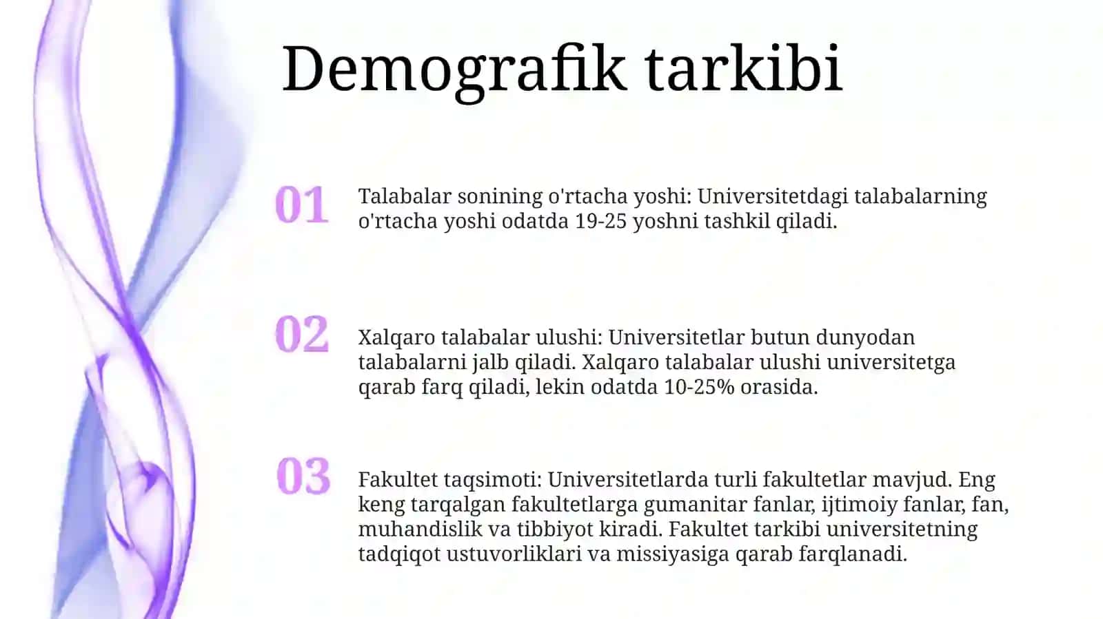 Fakultet Tarkibining Mavzusi 2