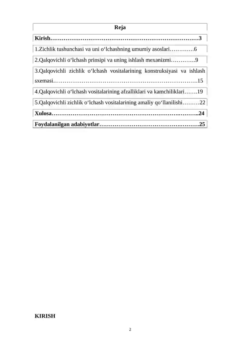 Qalqovichli zichlik o'lchash vositalari 2