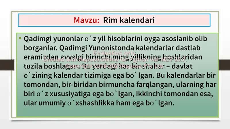 Qadimgi Yunonlar Kalendar tizimi 2