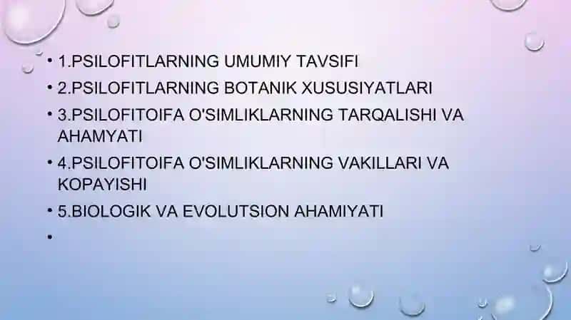 Psilofittoifa umumiy tavsifi 2