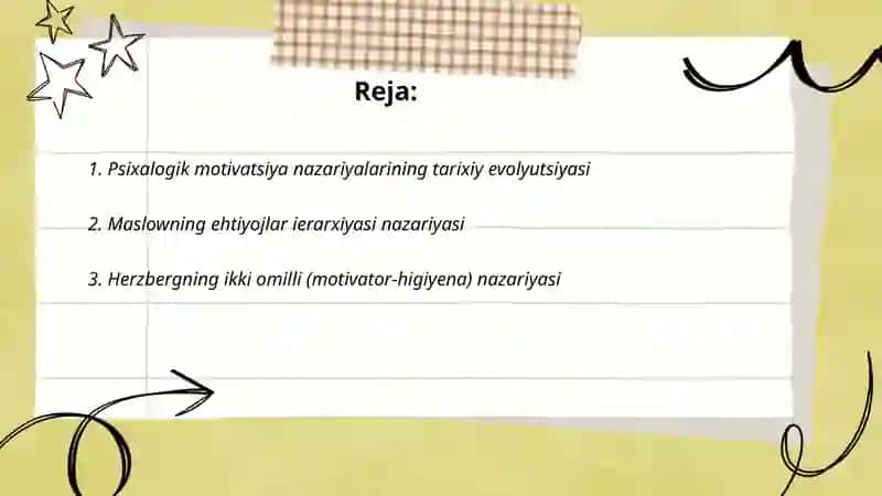 Psixalogik mativatsiya nazariyalari 2