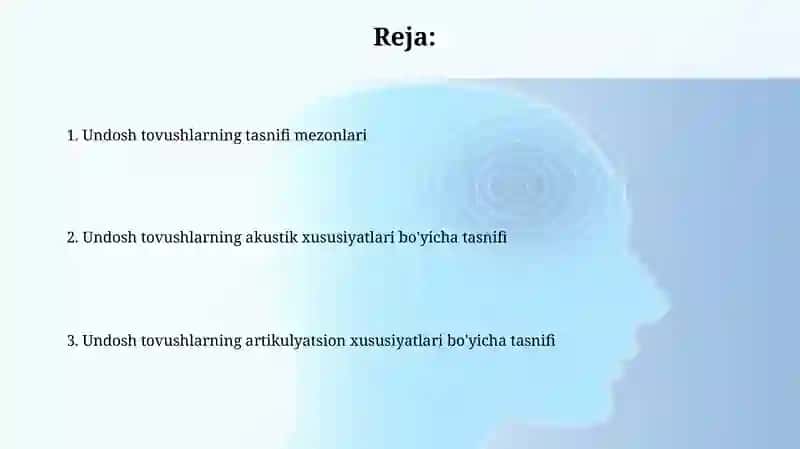 Undoshlar tasnifi 2
