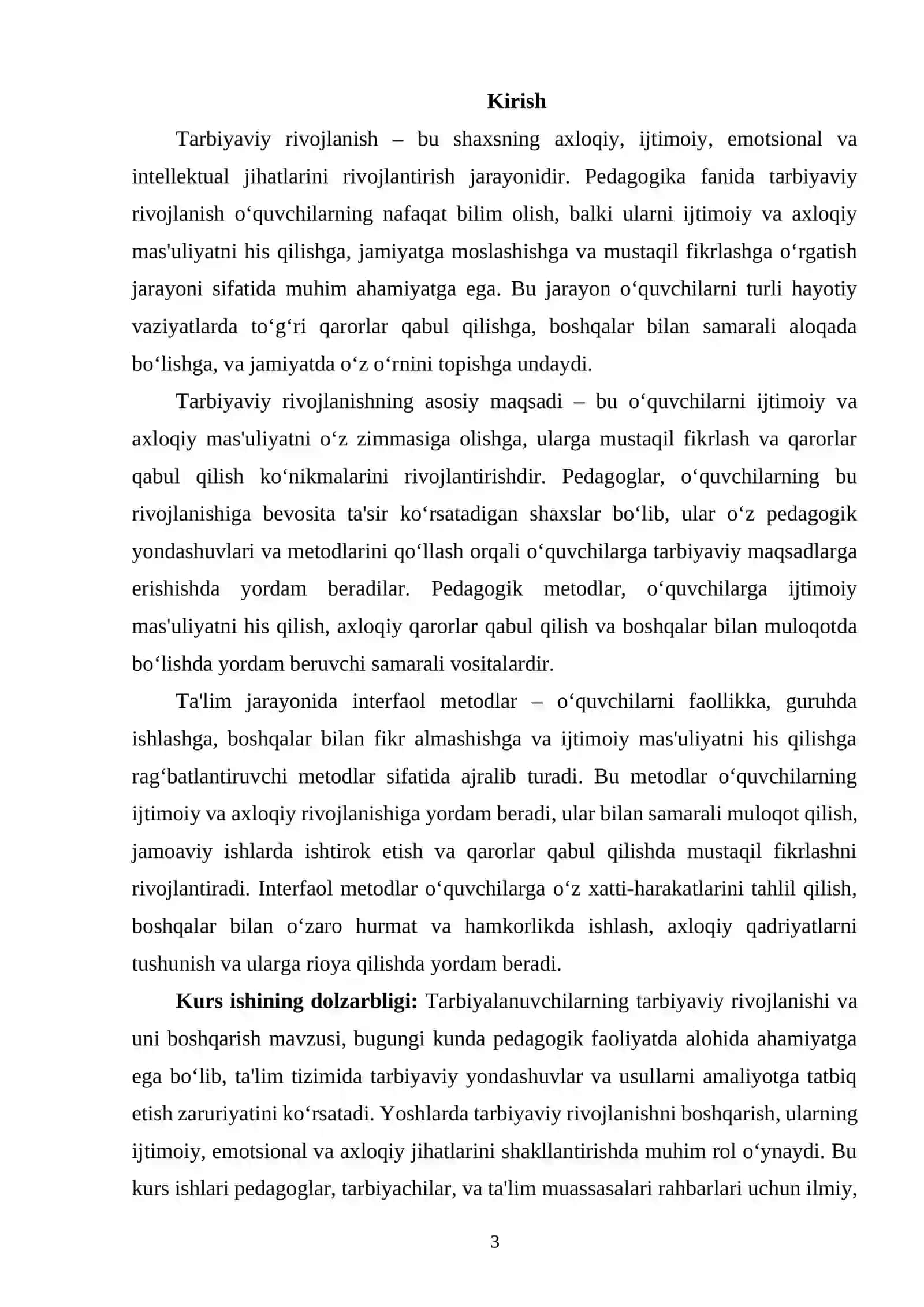 TARBIYALANUVCHILARNING TARBIYAVIY RIVOJLANISHI VA UNI BOSHQARISH 2