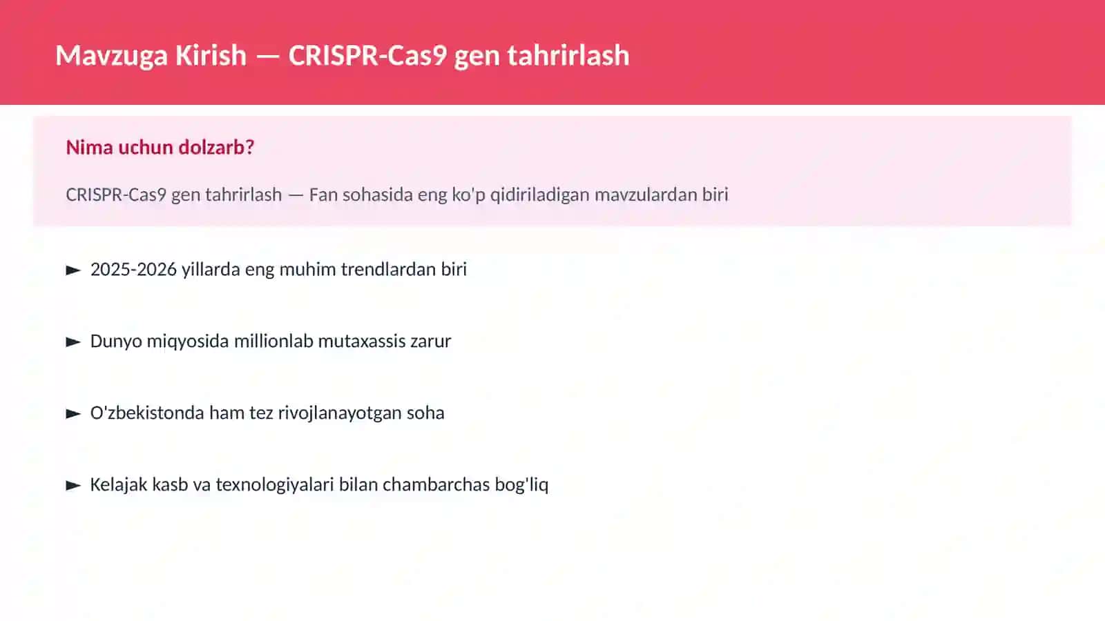 CRISPR-Cas9 gen tahrirlash 2