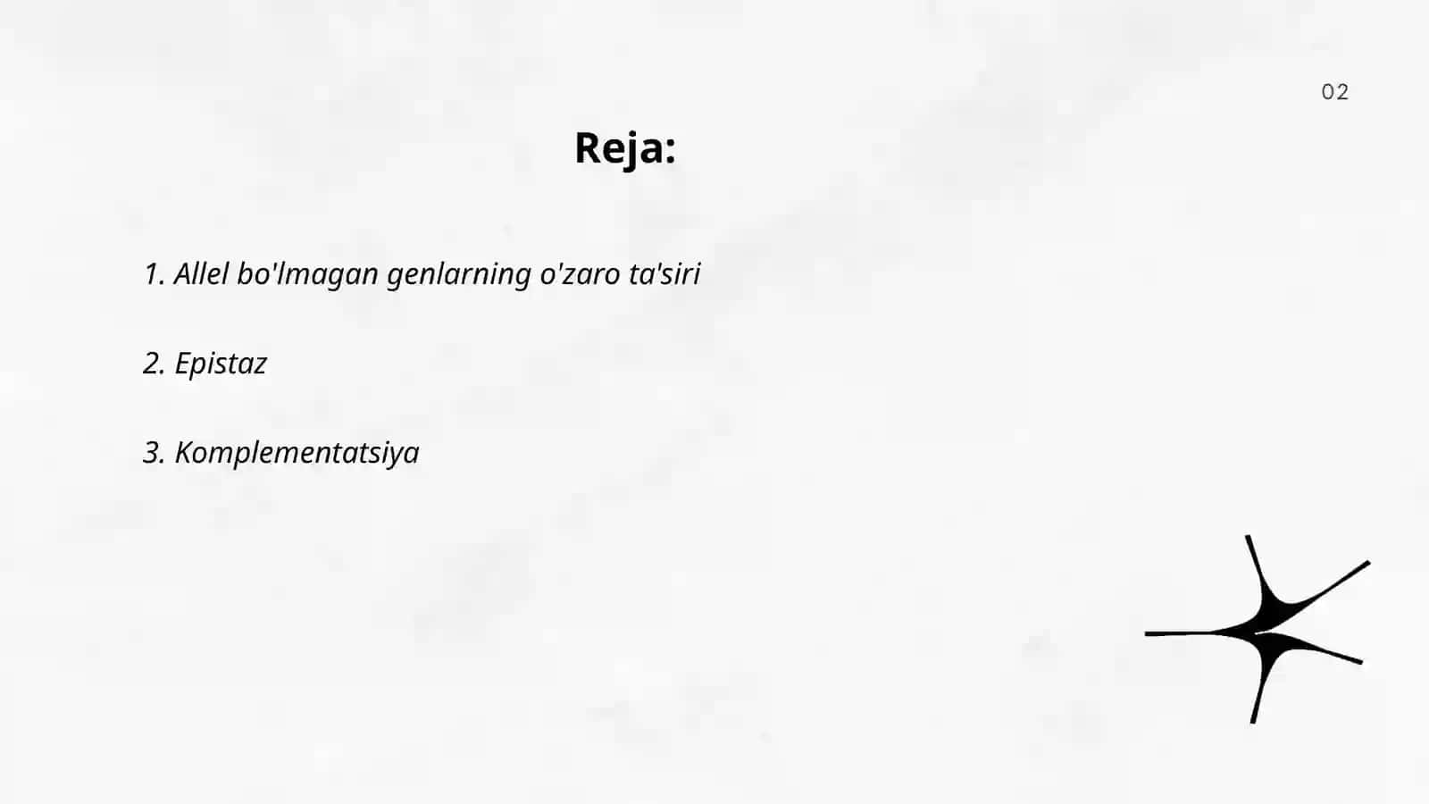 Allel bo'lmagan genlarning õzaro tasiri 2