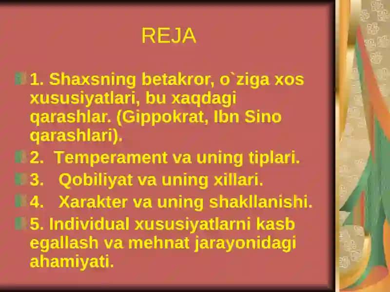 Shaxsning individual psixologik xususiyatlari 2