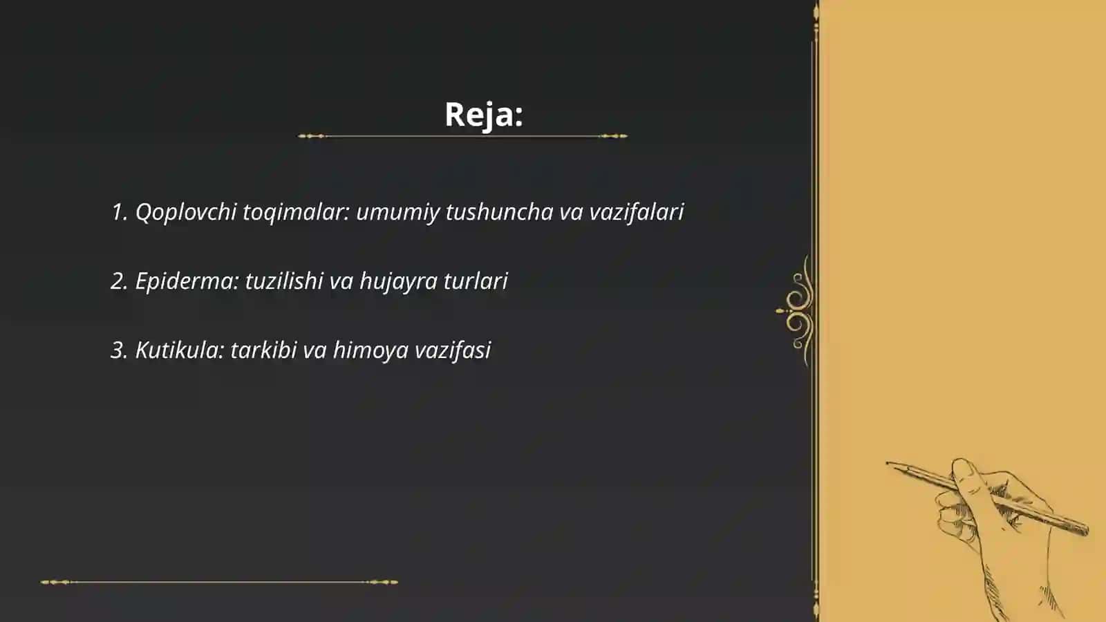 O'simlikning qoplovchi toqimalari 2