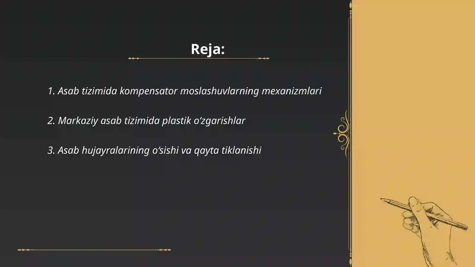 Asab tizimida kompensator moslashuvlar 2