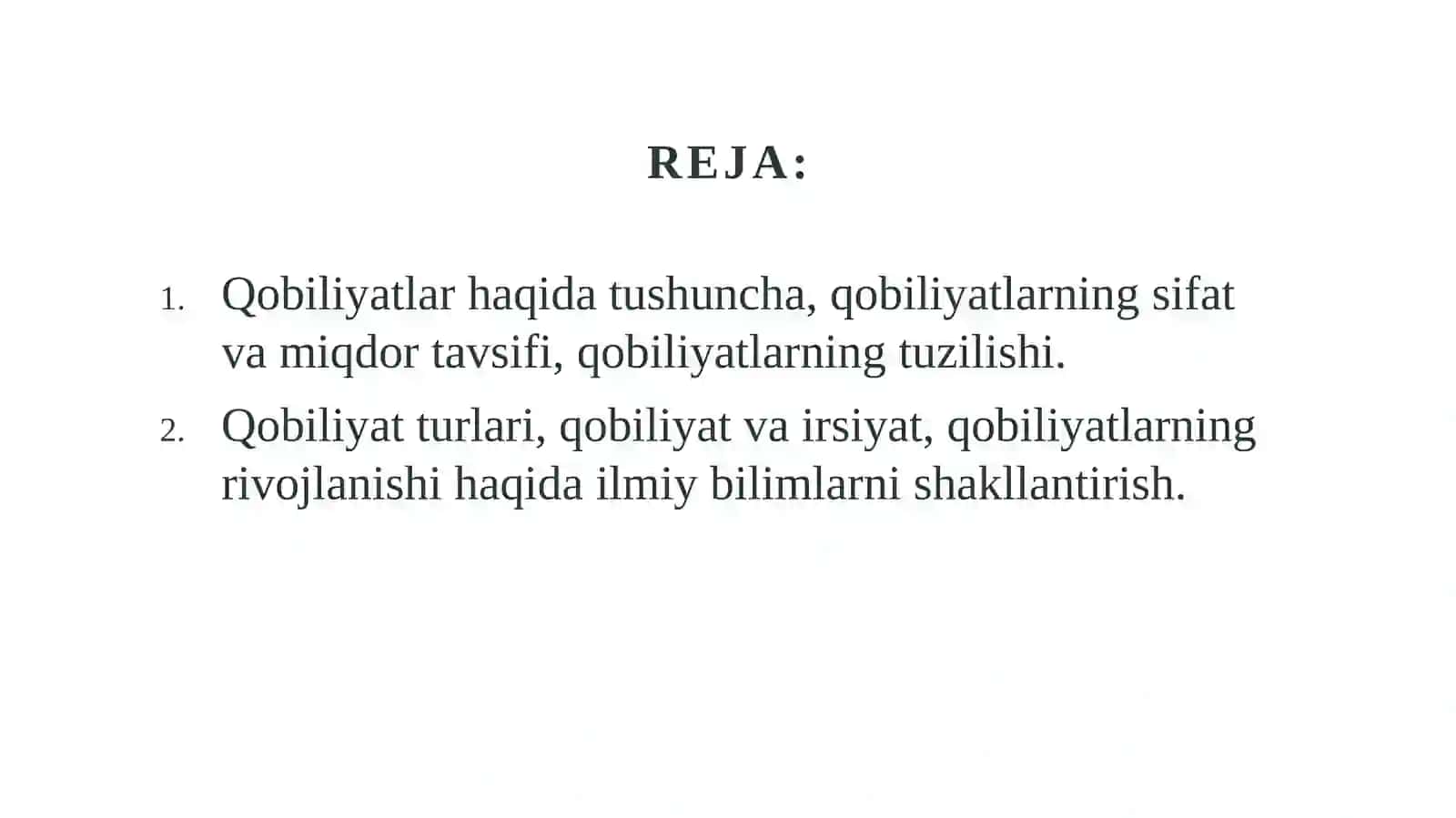7-mavzu: Qobiliyat haqida tushuncha 2