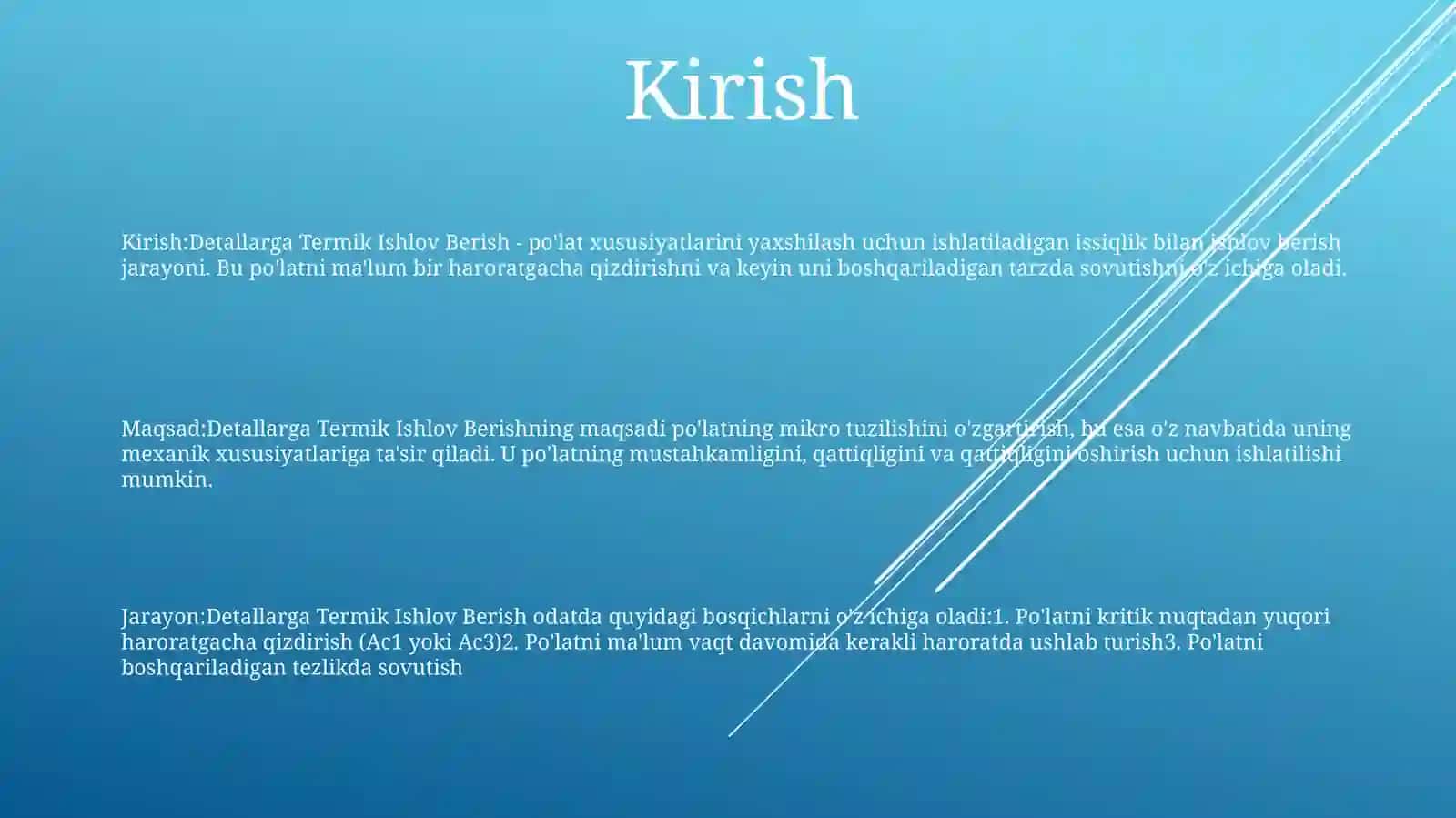Detallarga Termik Ishlov Berish 2