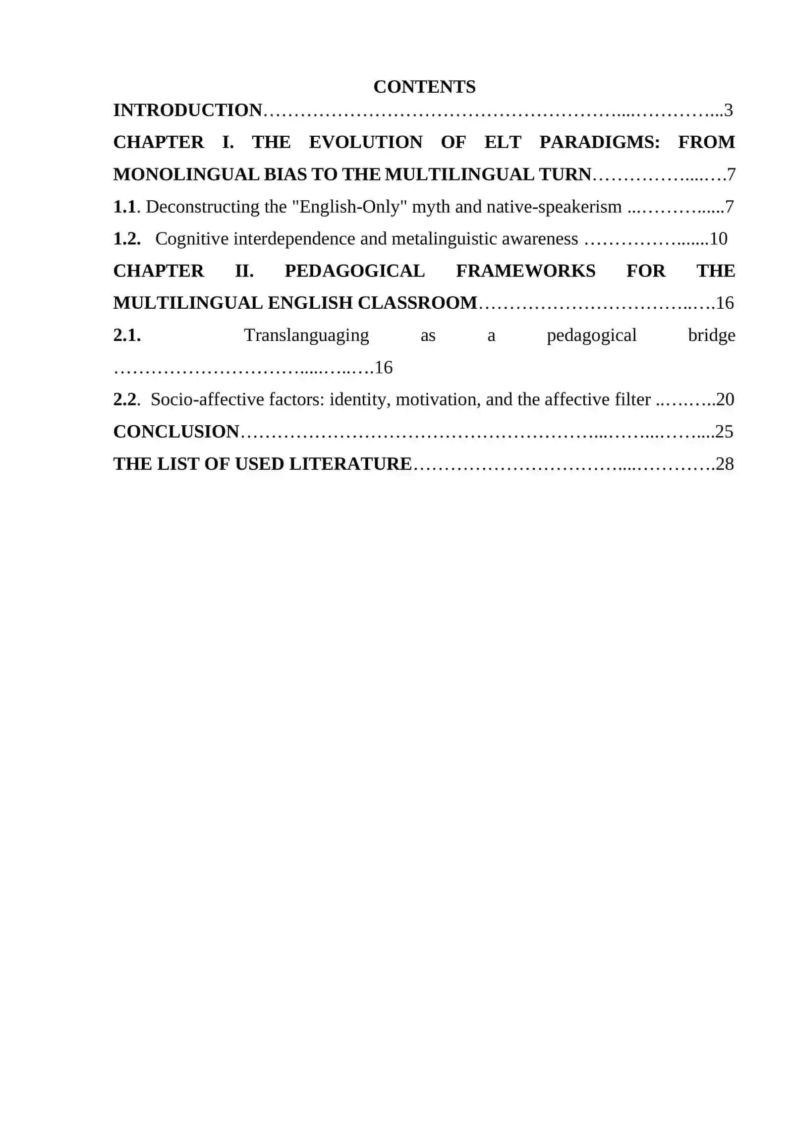 Course Work: The Role of Multilingualism in Teaching English 2