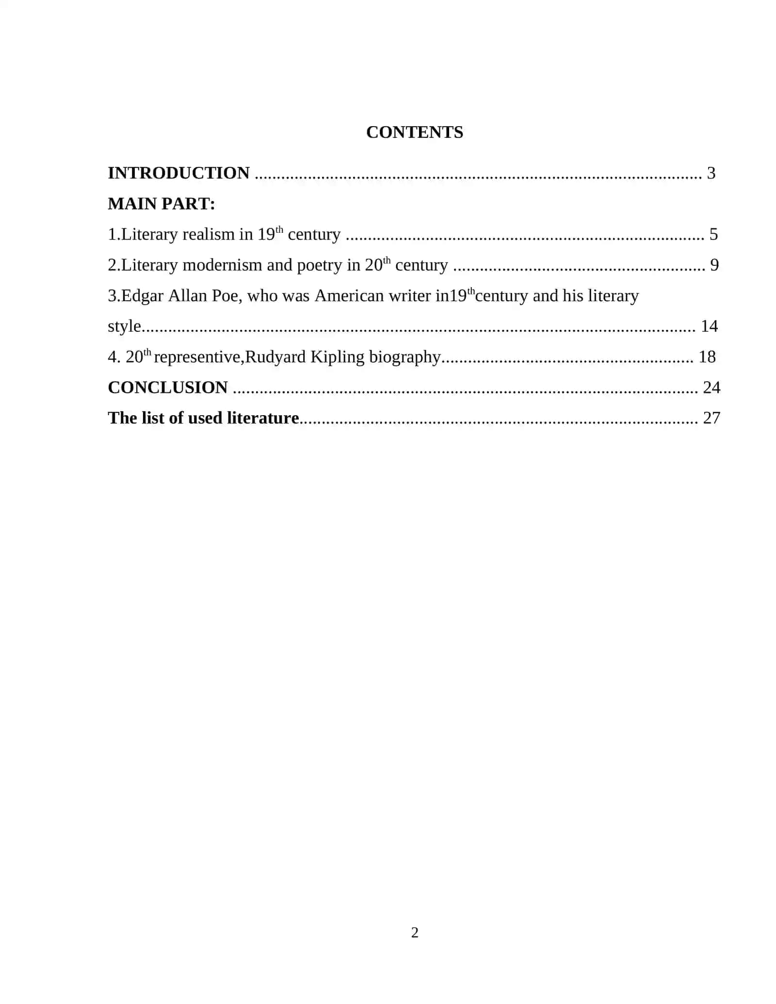English Literature of the 19-20th Century 2