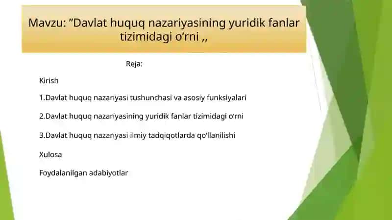Davlat huquq nazariyasi 2