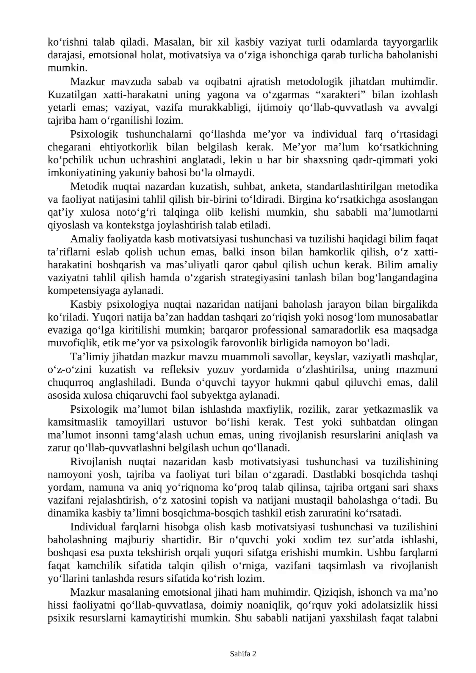 Kasb motivatsiyasi 2