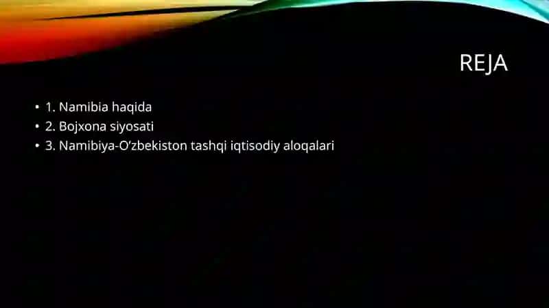 Namibiya bojxona siyosati 2
