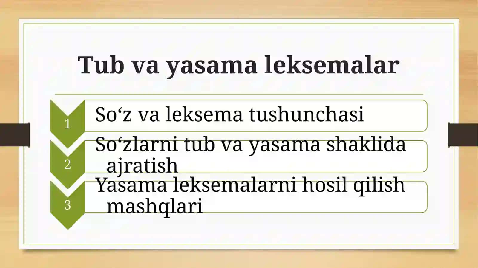 Tub va yasama leksemalar 2
