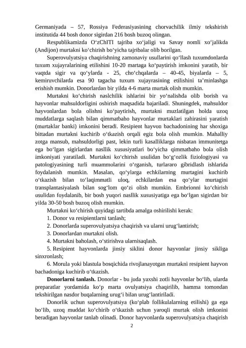 EMBRIONNI TRANSPLANTATSIYASI 2