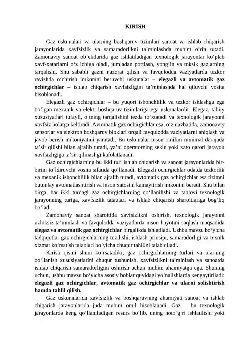 Elegaz va avtomatik gaz ochirgichlar 2
