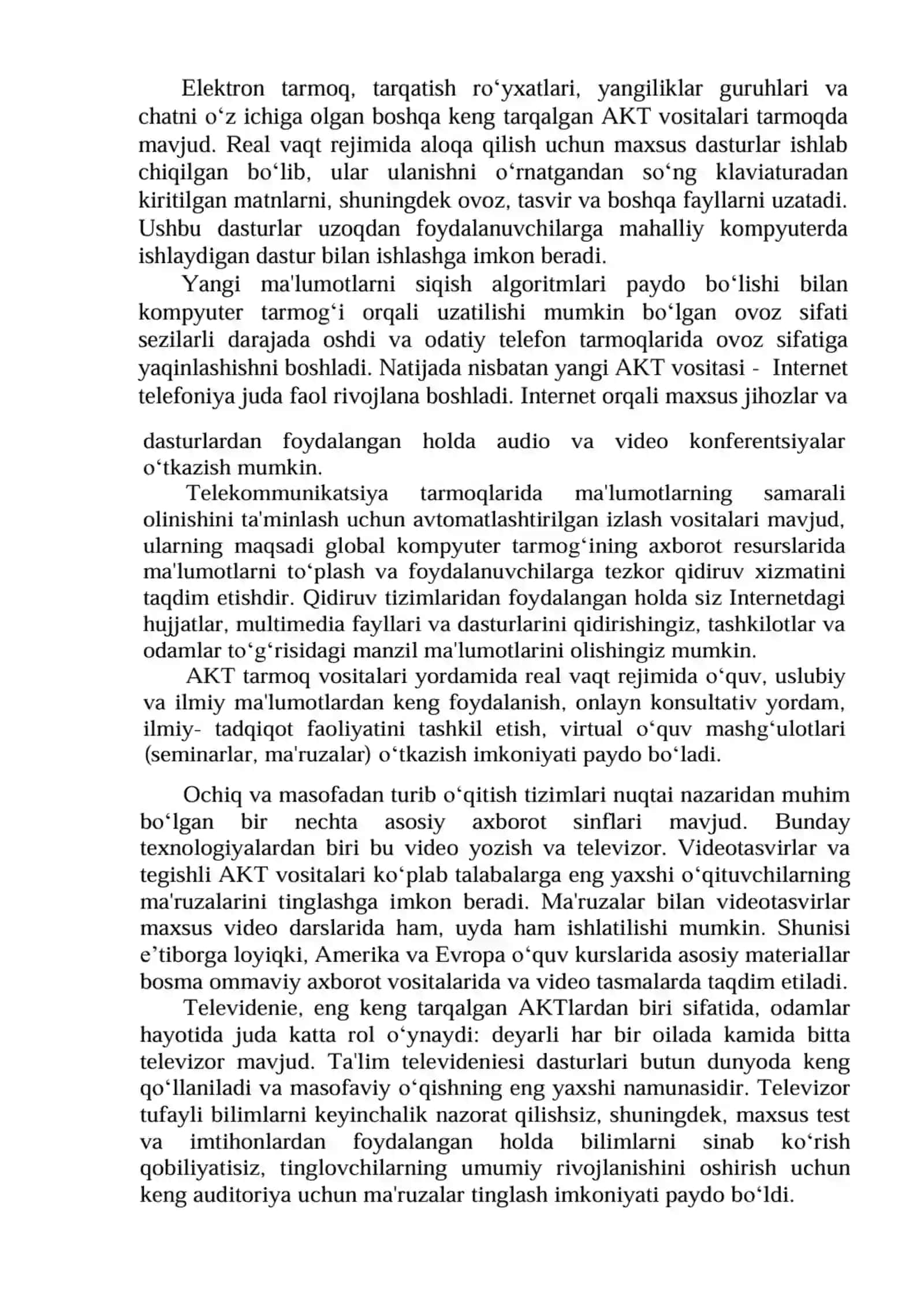 Uzluksiz ta’lim tizimida Informatika va axborot texnologiyalari fanining mazmuni 2