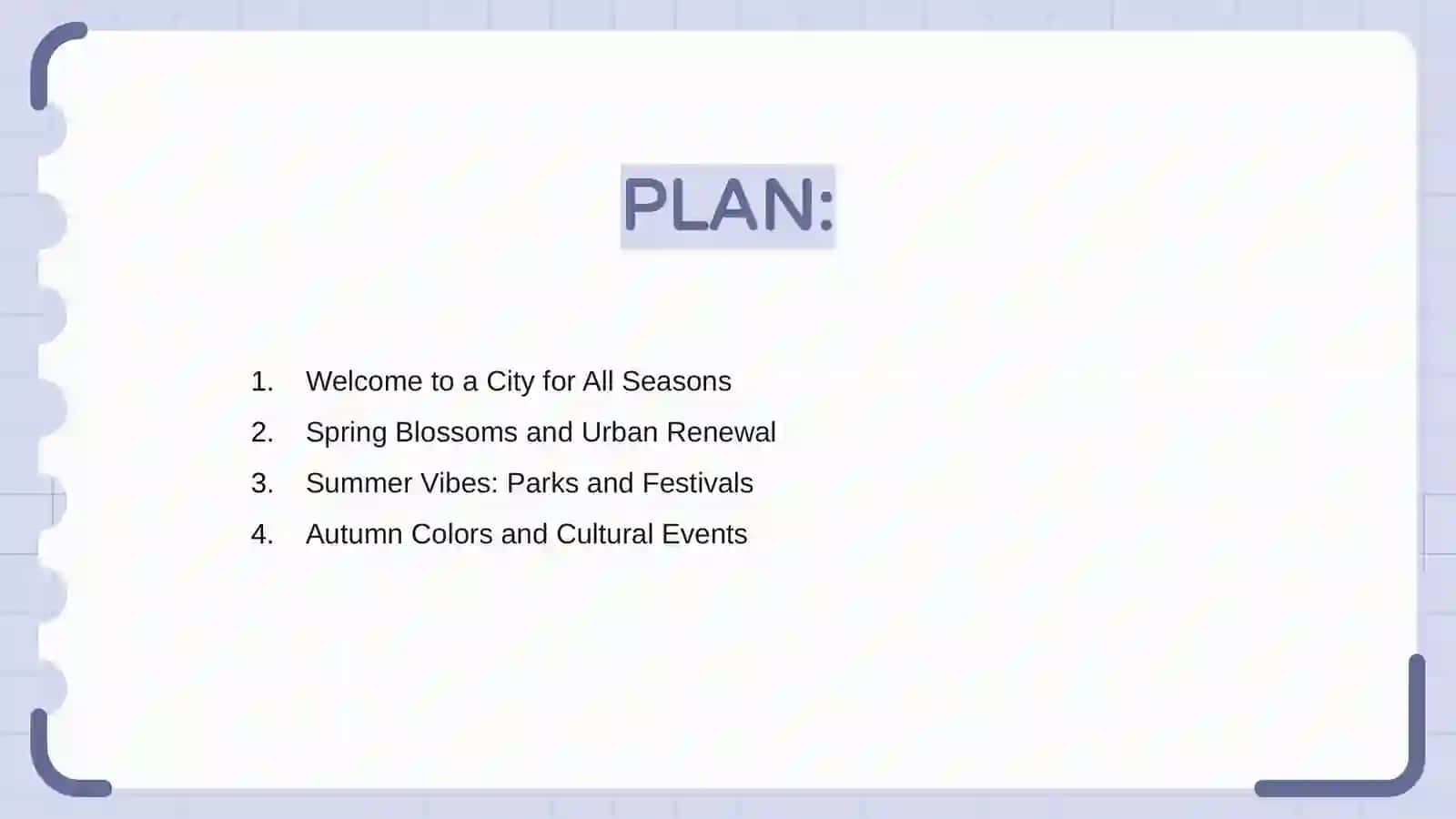 A city for all seasons 2