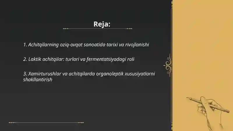 Achitqilarning oziq-ovqat sanoatida tarixi va rivojlanishi 2