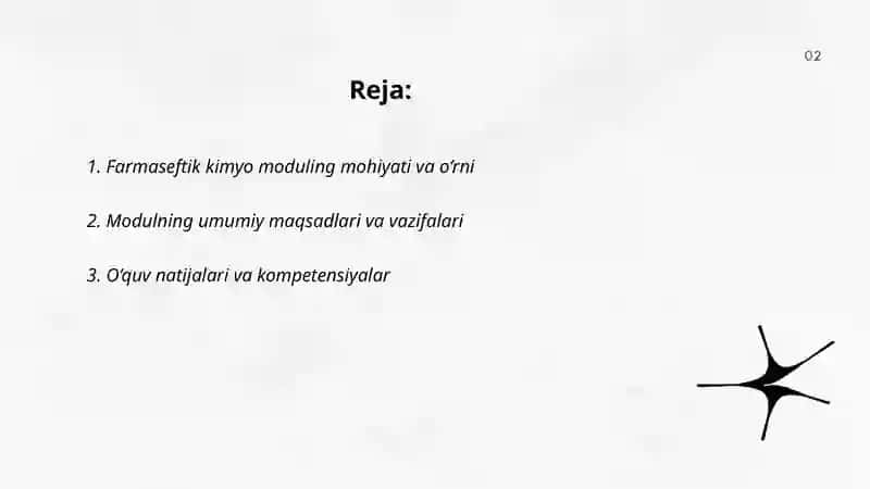 Farmaseftik kimyo moduling mohiyati va vazifalari 2
