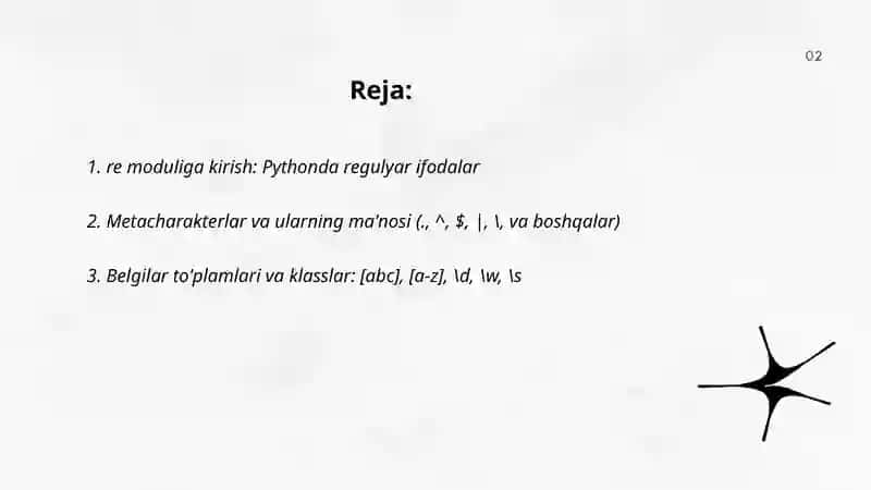 Pythonda regulyar ifodalar 2